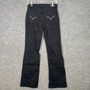 Levis Bootcut Jeans Womens‎ 8 Black Wash Perfectly Slimming Rhinestone Western